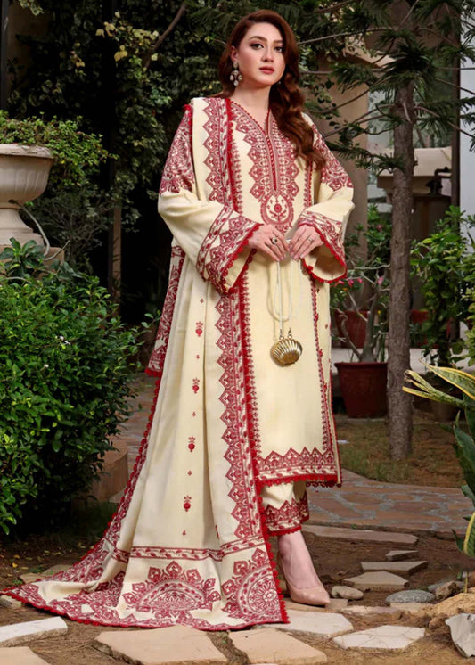 Bin Ashraf D#1384 – Elegant Dhanak Embroidered 3PC Suit