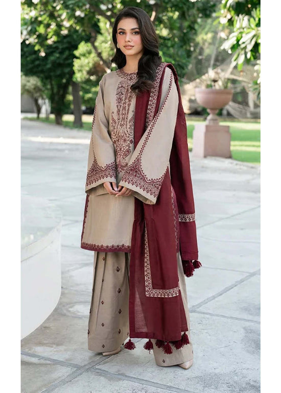 Bin Ashraf D#1384 – Elegant Dhanak Embroidered 3PC Suit