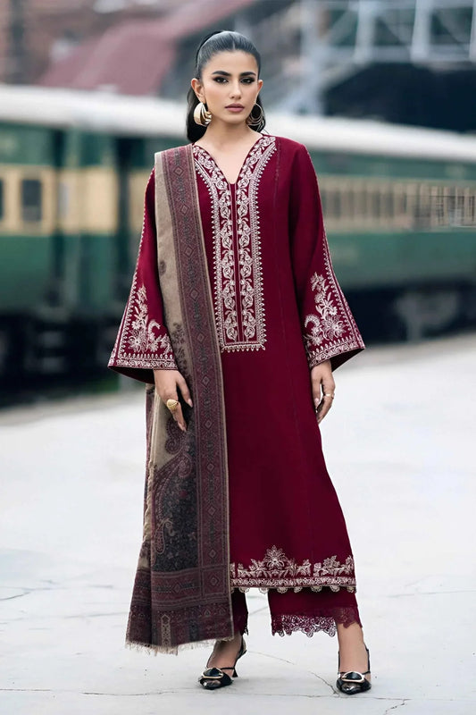Bin Ashraf D#1384 – Elegant Dhanak Embroidered 3PC Suit